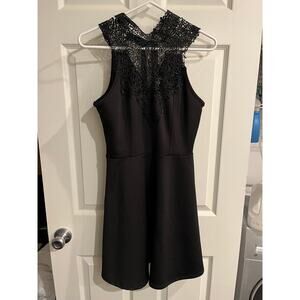 deb Black Lace A-Line Midi Dress size medium
